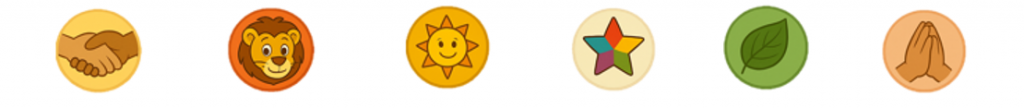 Symbole für Freundschaft, Mut, Loyalität, Freude, Naturverbundenheit und Dankbarkeit – Werte, die Emil der Elch im Club Emil vermittelt.